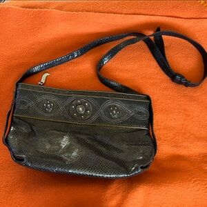 Sharif Black and Gold Crossbody Bag, Vintage